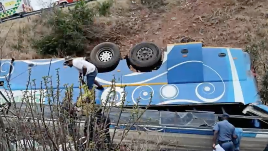 The bus that crashed near Makhado.