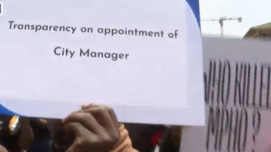 Protesting Ekurhuleni residents.