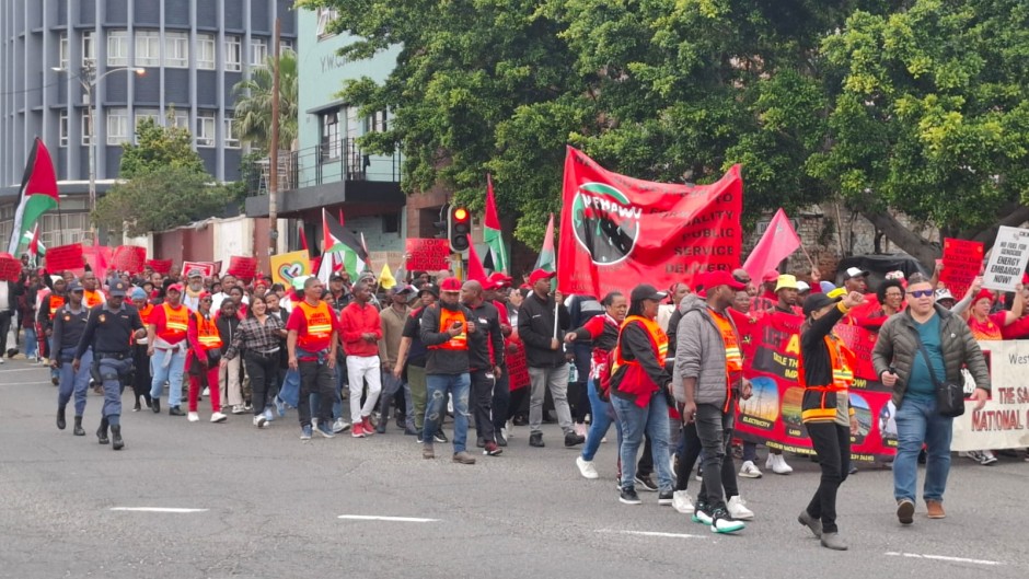 Cosatu is marching in Cape Town to commemorate International Day for Decent Work/ Photo: Nobesuthu Hejana