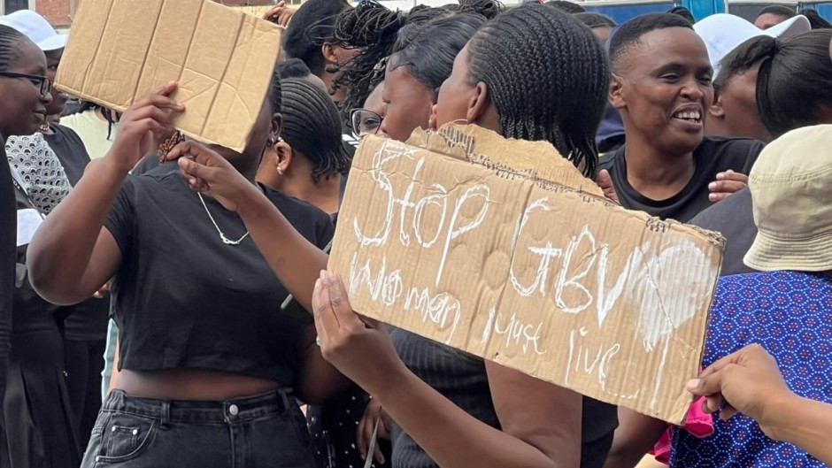 People marching against GBV. eNCA/Zanele Buthelezi