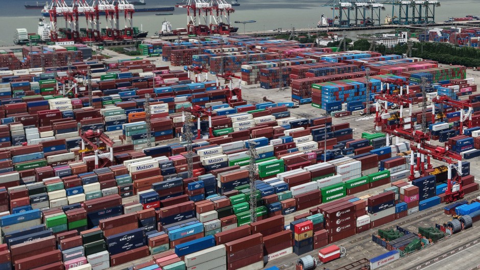 Containers at the Shanghai international port in Shanghai. AFP/China OUT