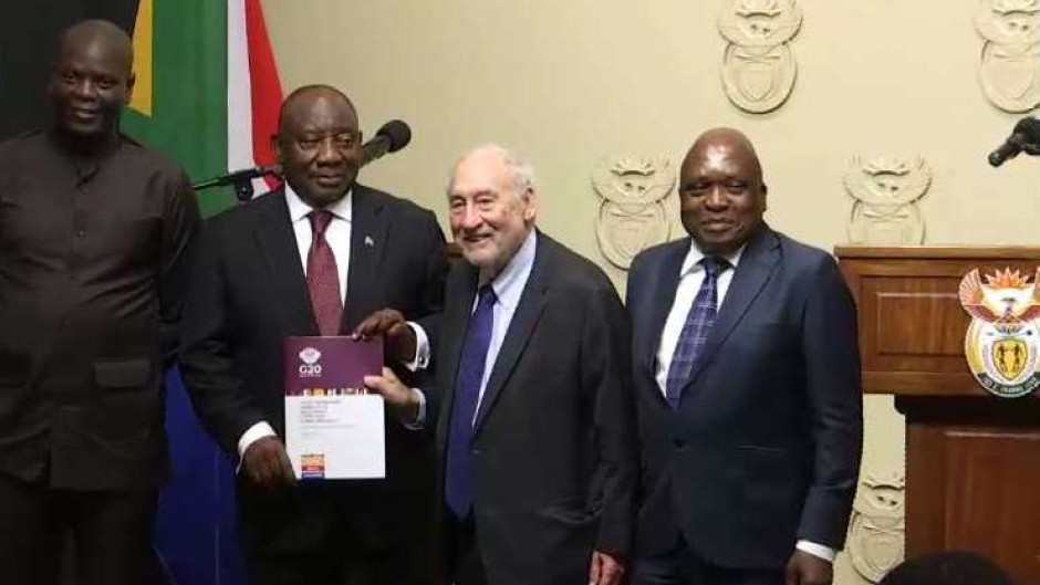 Cyril Ramaphosa and Joseph Stiglitz