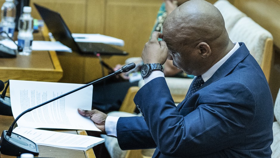 SAPS former Chief of Staff Cedrick Nkabinde testifies at the Parliamentary Ad Hoc Committee inquiry. Gallo Images/Brenton Geach