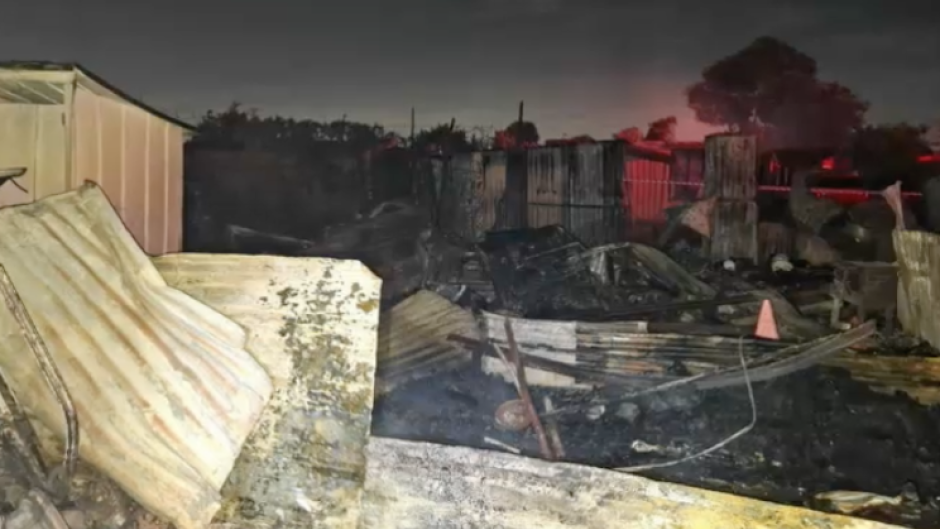 The scene of the shack fire. Supplied