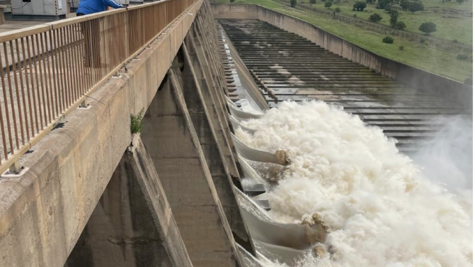 Three more sluice gates have been opened at the Vaal Dam. eNCA/Naomi Kobbie