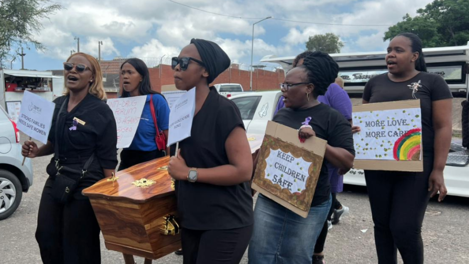 Anti-GBV protesters at a march. eNCA/Zanele Buthelezi