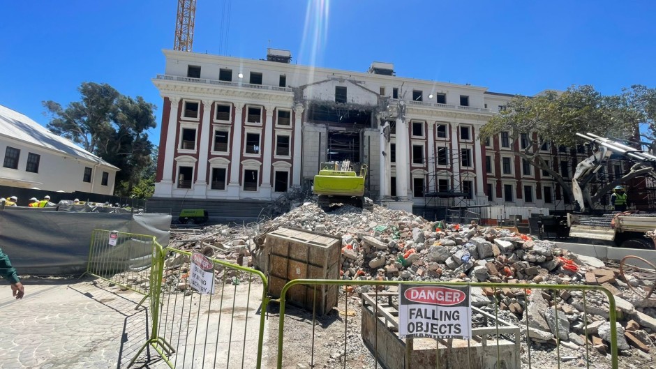 Parliament has been under construction since an arson attack in 2022