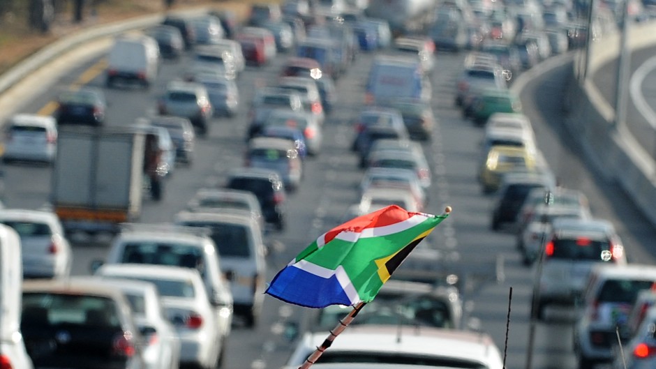 Traffic moves slowly near Soccer City stadium in Johannesburg. AFP/Joe Klamar
