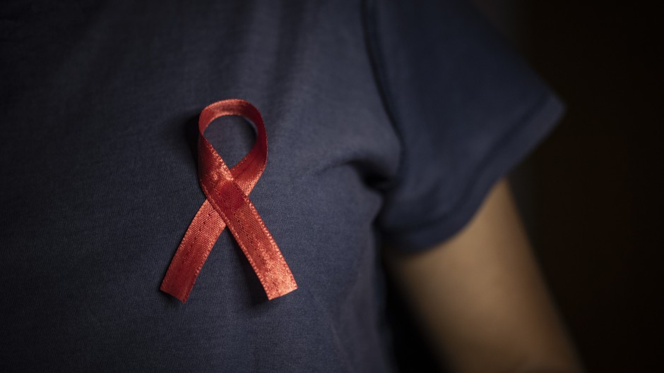 File: A person with an AIDS ribbon. GettyImages/David Talukdar