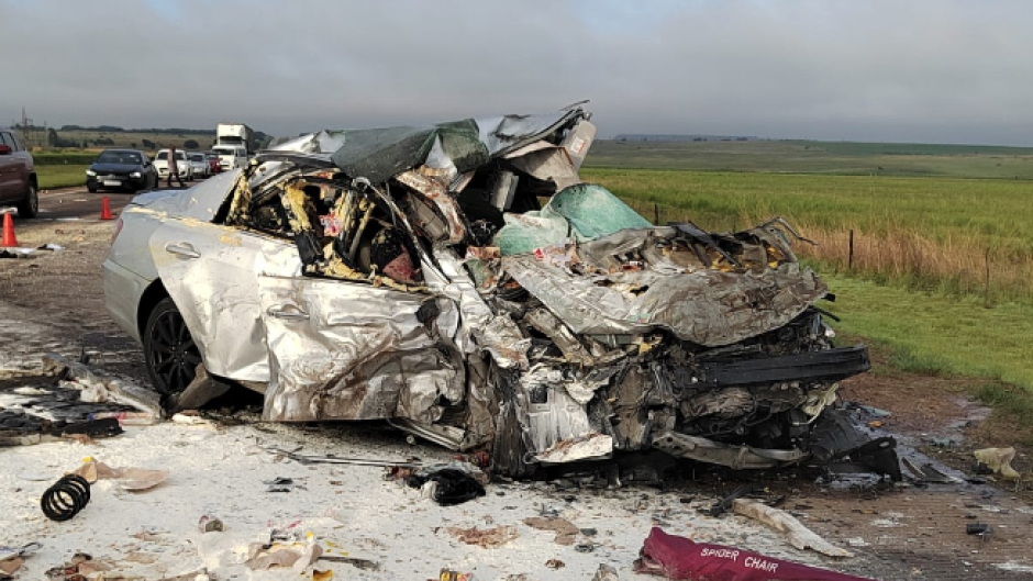 The accident scene on the N12 between Ogies and Emalahleni, in Mpumalanga.
