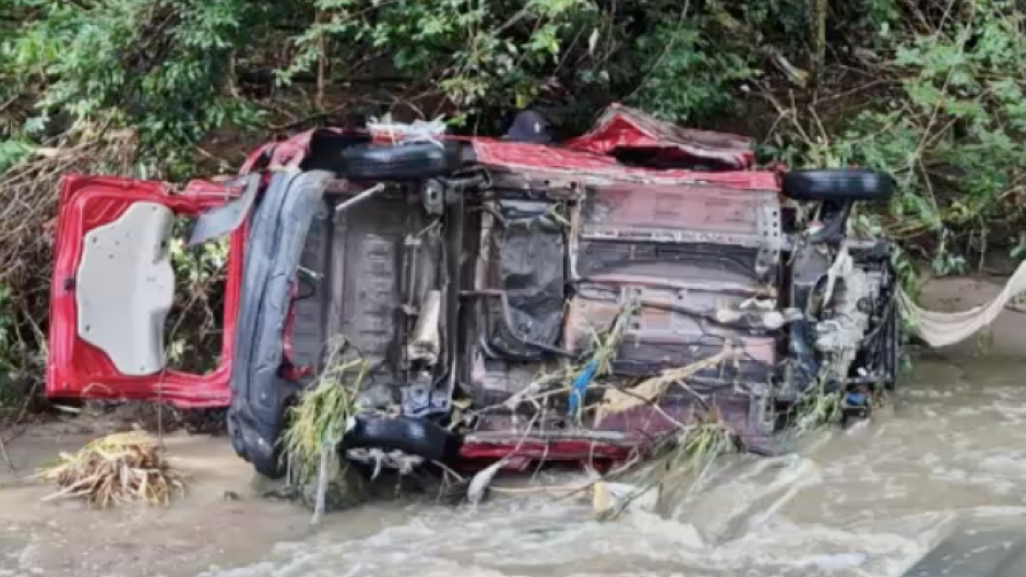 The car that was swept away. Courtesy ALS Paramedics