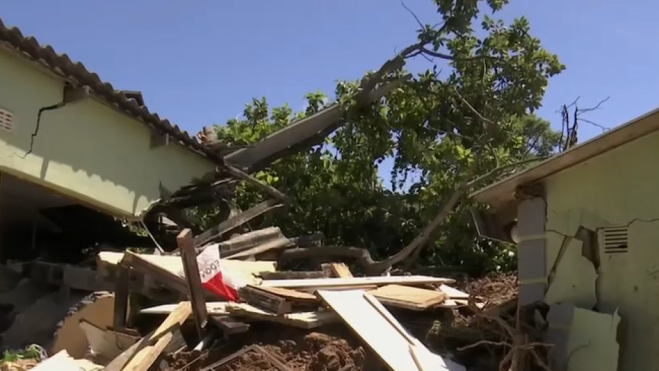 DAMAGED HOUSE BY STORM
