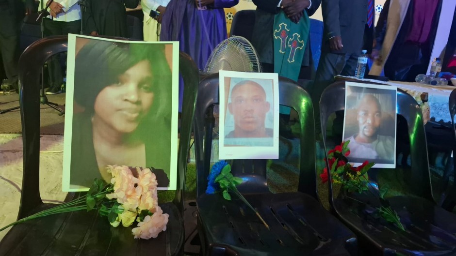 Community members gathered to remember those who died in a senseless killing. eNCA/Nobesuthu Hejana