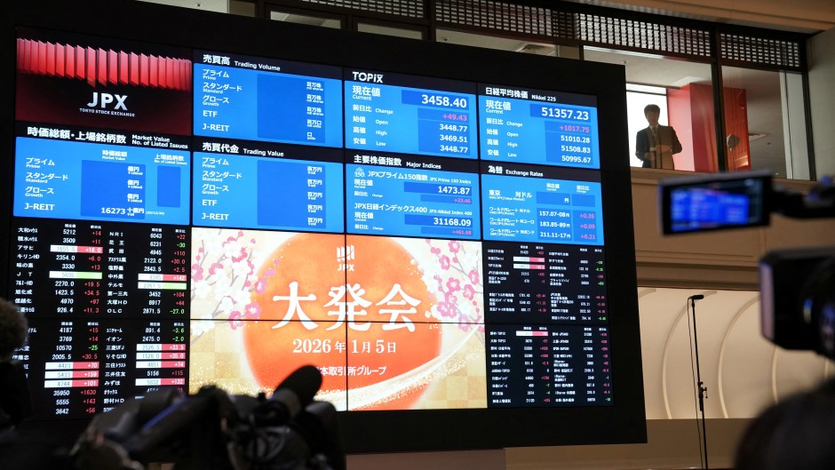 The opening numbers of the Tokyo Stock Exchange. AFP/Kazuhiro Nogi