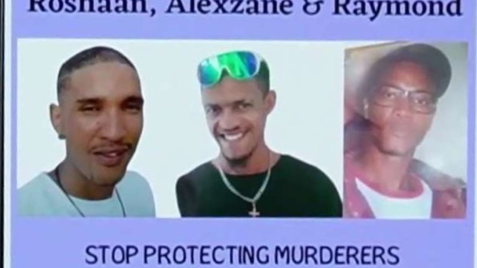 Alexzane Hans, Raymond  Fortuin and Roshaan- Bramwill Gouda.