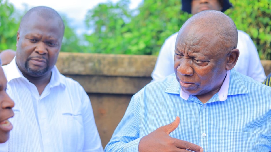 President Cyril Ramaphosa during his visit to flood-stricken areas in Limpopo. X/@PresidencyZA