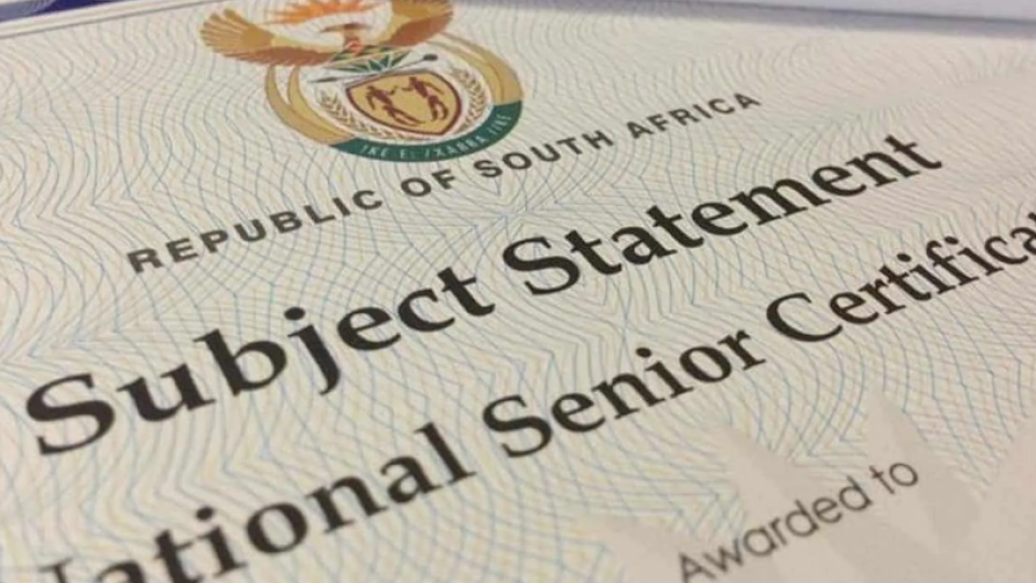 Picture of matric certificate