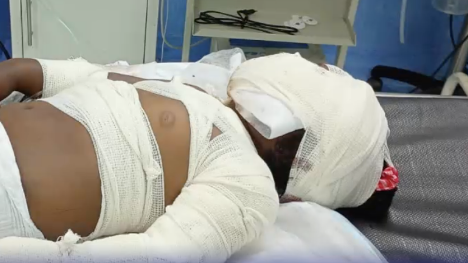 A two-year-old girl is fighting for her life after being stabbed 15 times.