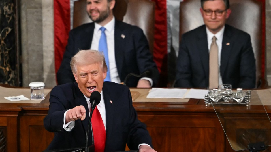 US President Donald Trump delivers the State of the Union address in the House Chamber of the US Capitol. AFP/Andrew Caballero-Reynolds