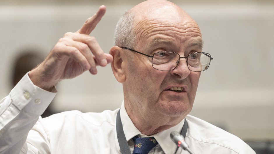 Paul O'Sullivan testifies at the Parliamentary Ad Hoc Committee inquiry into alleged corruption and political interference in the criminal justice system. Gallo Images/Brenton Geach