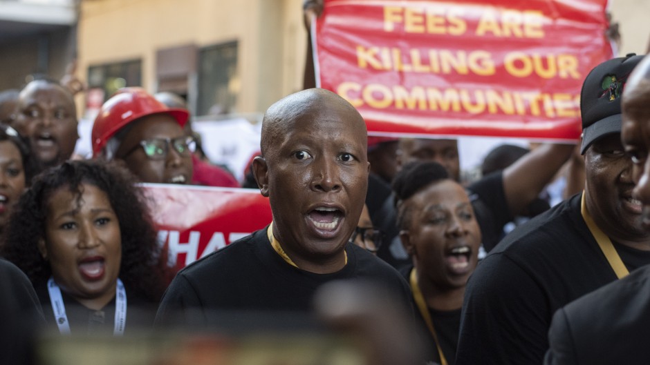 EFF leader Julius Malema and members at the State Of The Nation Address (SONA). Gallo Images/Brenton Geach