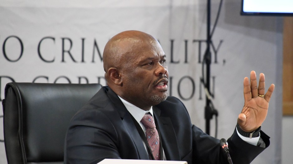 Shadrack Sibiya testifies before the Madlanga Commission. Frennie Shivambu/Gallo Images
