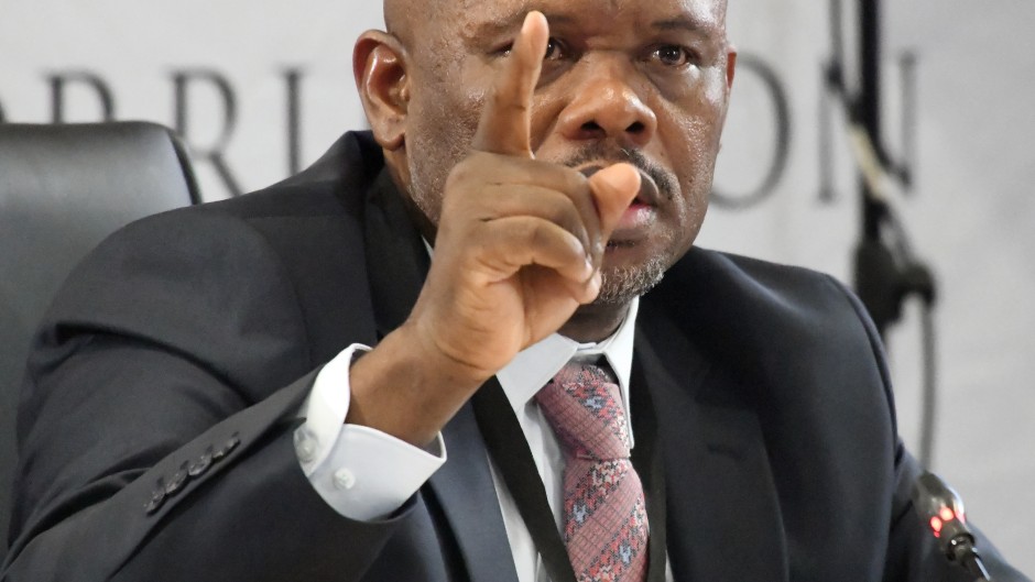 Shadrack Sibiya testifies before the Madlanga Commission. Frennie Shivambu/Gallo Images