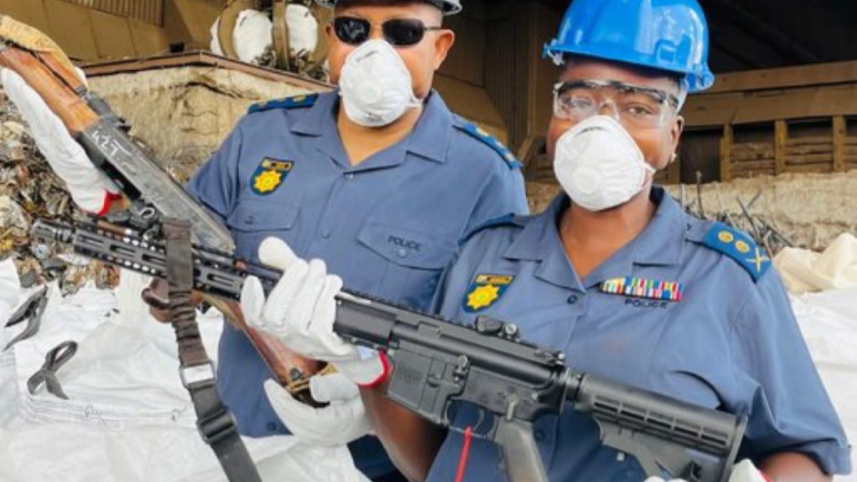 Police have destroyed 14,000 illegal firearms. X/SAPS
