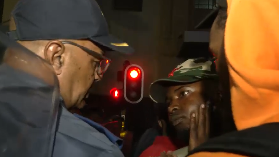 Chaos erupted outside Cape Town's City Hall after President Cyril Ramaphosa's state of the Nation Address.