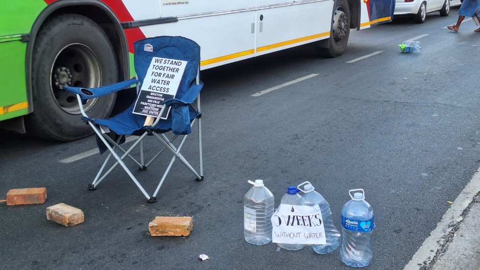 Johannesburg protest over water outages.