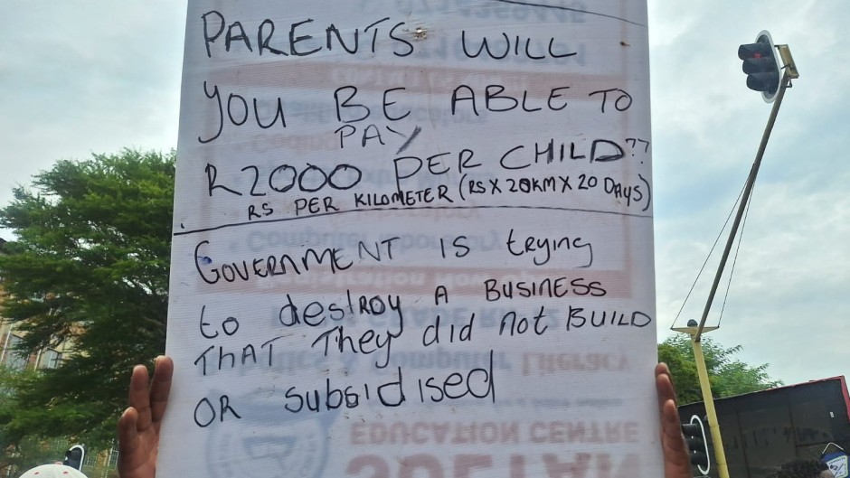 Scholar transport protest