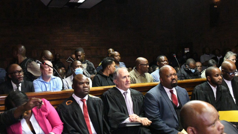 Vusimuzi “Cat” Matlala and Police Officers appear at Pretoria magistrate's court. Gallo Images/Frennie Shivambu 
