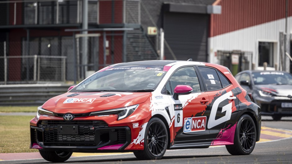 The GR Cup Media Challenge once again forms the headline act within the GR Cup paddock, placing some of South Africa’s leading motoring journalists directly into competitive circuit racing. Photo by TOYOTA GAZOO RACING SA