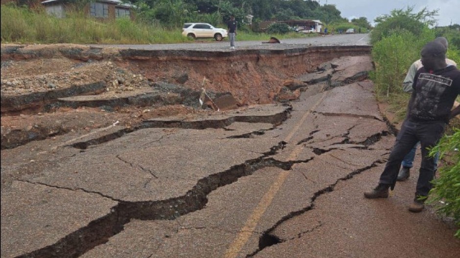 Road damage in Tshikundu/Xikundu village in Limpopo