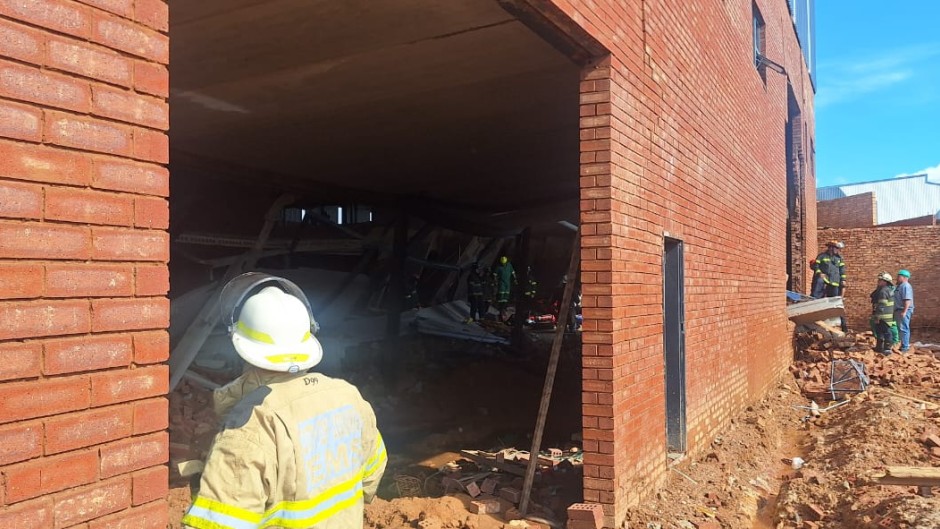  Six people have died after a building collapsed in Johannesburg on Monday.  Two others remain trapped under the rubble. Supplied
