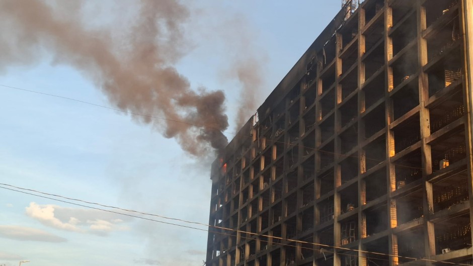The Botha Sigcau building fire. eNCA/Ronald Masinda