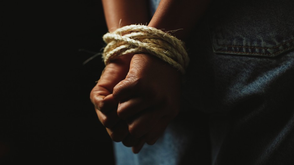File: A bound, kidnapped person. GettyImages/Jacob Wackerhausen
