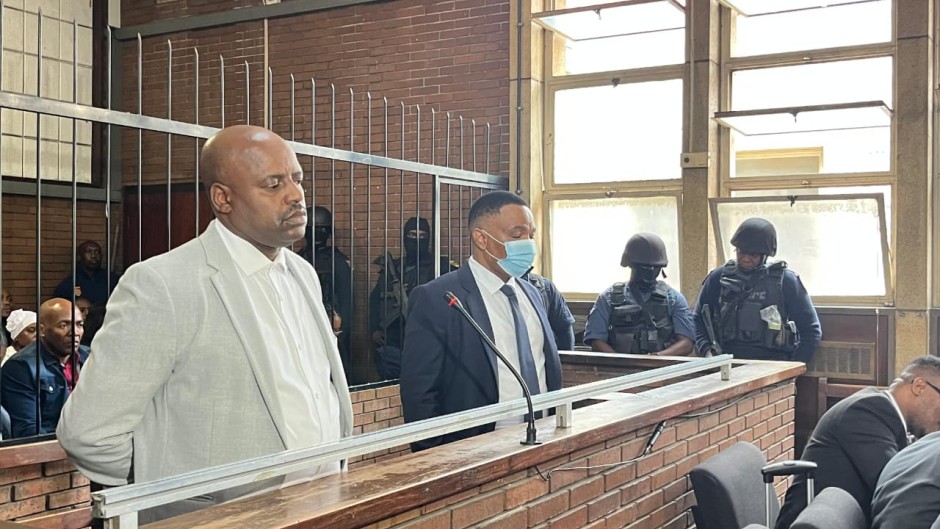 Julius Mkhwanazi and Kagiso Lerutla in court. eNCA/Pule Letshwiti-Jones