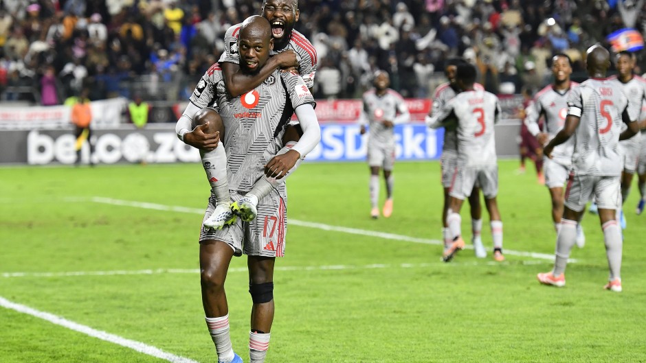 Evidence Makgopa of Orlando Pirates celebrates after scoring a goal. Ashley Vlotman/Gallo Images