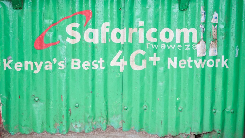 A general view of an advertisement for Safaricom'