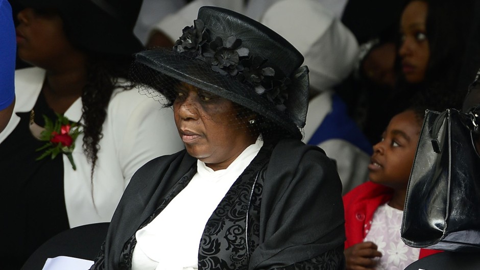 Senzo Meyiwa's mother Ntombifuthi Meyiwa at his funeral service. Gallo Images/Daily Sun/Trevor Kunene