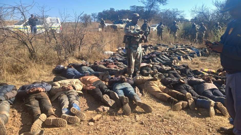 Gauteng together with SANDF and Sibanye Protection Services, conducted Operation Prosper at Losberg Kloof Mine in Westonaria on Tuesday. Photo by SAPS