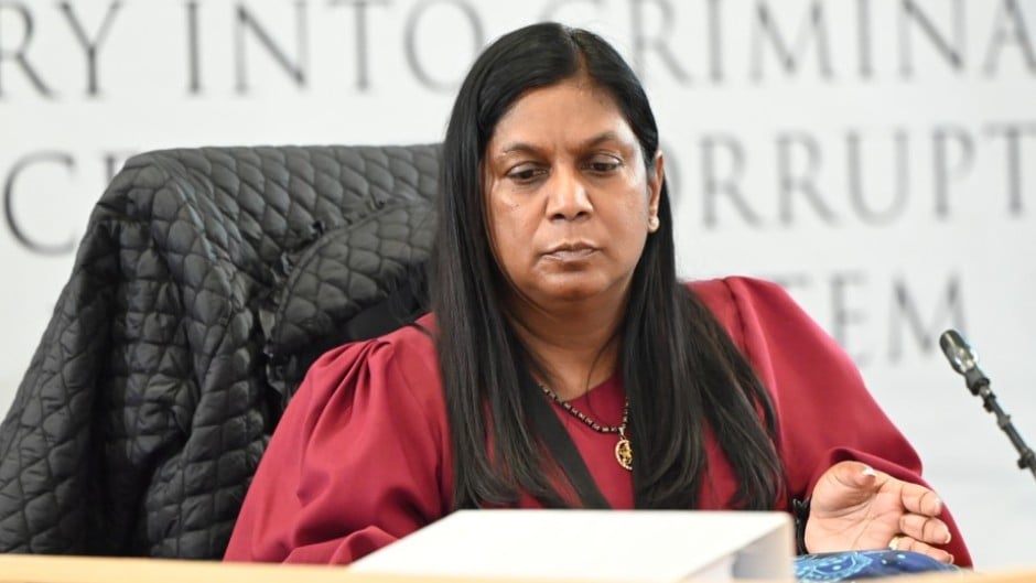 Andrea Johnson testifies at the Madlanga Commission of Inquiry. Gallo Images/Frennie Shivambu