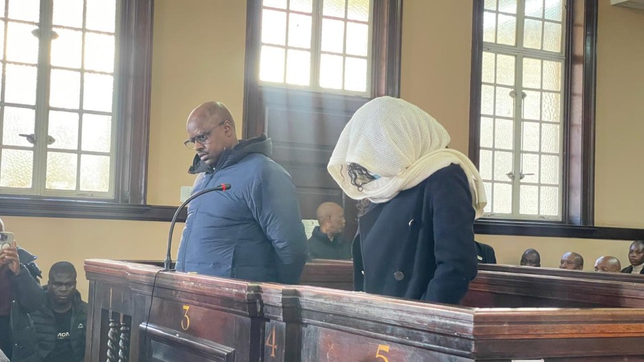 Julius Mkhwanazi and Witness K in court. eNCA/Naomie Kobbie