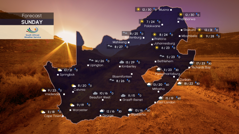 Weather forecast | Sunday, 30 August 2026