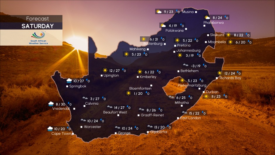 Weather forecast | Saturday, 15 August 2026