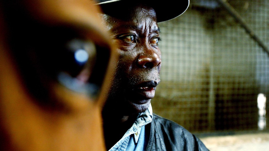 Enos Mafokate, the first black showjumper in South Africa, with one of his horses. Simphiwe Mbokazi/Gallo Images