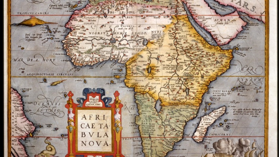 A painting by Abraham Ortelius of a map of Africa. Alfredo Dagli Orti/Photo12 via AFP