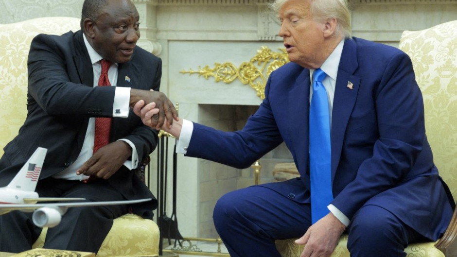 President Cyril Ramaphosa and Donald Trump. AFP