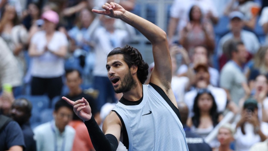 Spain's Carlos Alcaraz celebrates defeating USA's Tommy Paul in their men's singles round. AFP/Timothy A Clary